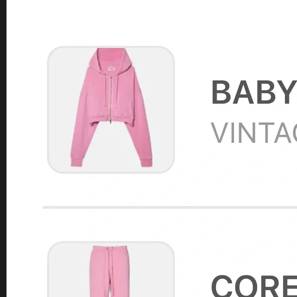 Elwood babydoll crop vintage pink hoodie - Picture 6 of 6